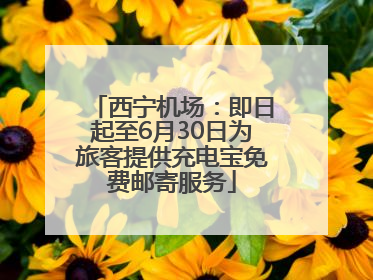 西宁机场：即日起至6月30日为旅客提供充电宝免费邮寄服务