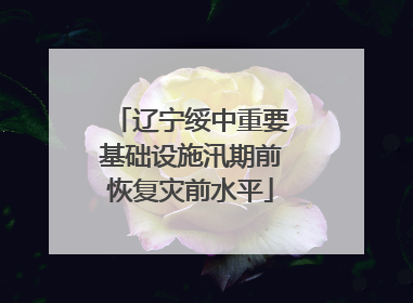 辽宁绥中重要基础设施汛期前恢复灾前水平