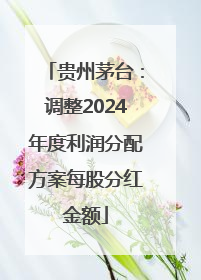 贵州茅台：调整2024年度利润分配方案每股分红金额