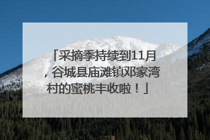 采摘季持续到11月，谷城县庙滩镇邓家湾村的蜜桃丰收啦！