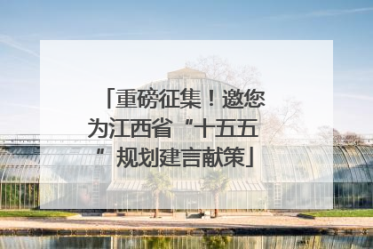 重磅征集！邀您为江西省“十五五”规划建言献策