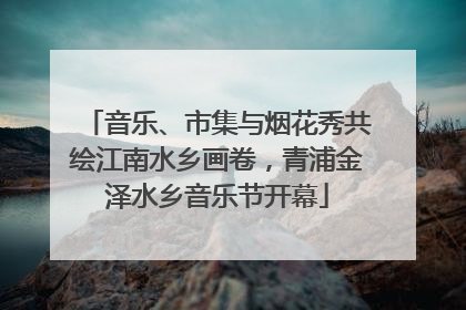 音乐、市集与烟花秀共绘江南水乡画卷，青浦金泽水乡音乐节开幕
