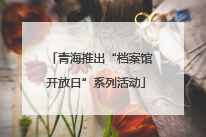 青海推出“档案馆开放日”系列活动