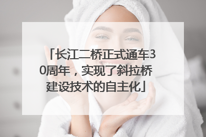 长江二桥正式通车30周年，实现了斜拉桥建设技术的自主化