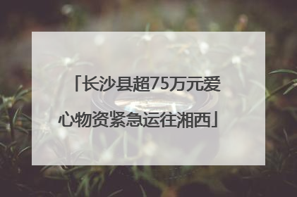 长沙县超75万元爱心物资紧急运往湘西