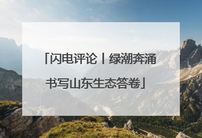 闪电评论丨绿潮奔涌 书写山东生态答卷