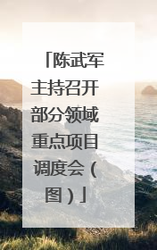 陈武军主持召开部分领域重点项目调度会（图）