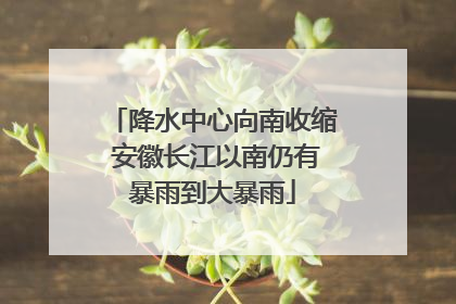 降水中心向南收缩 安徽长江以南仍有暴雨到大暴雨