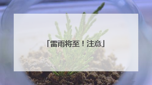 雷雨将至！注意
