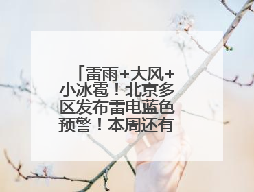 雷雨+大风+小冰雹！北京多区发布雷电蓝色预警！本周还有全市性阵雨