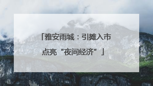 雅安雨城：引摊入市 点亮“夜间经济”