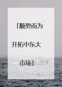 顺势而为开拓中东大市场