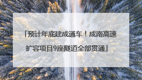 预计年底建成通车！成南高速扩容项目9座隧道全部贯通