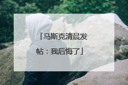 马斯克清晨发帖：我后悔了