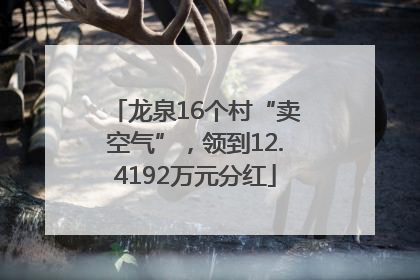 龙泉16个村“卖空气”，领到12.4192万元分红