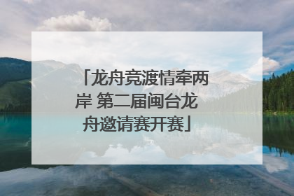 龙舟竞渡情牵两岸 第二届闽台龙舟邀请赛开赛