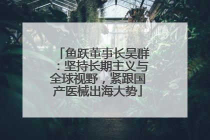 鱼跃董事长吴群：坚持长期主义与全球视野，紧跟国产医械出海大势