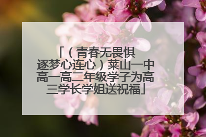 （青春无畏惧   逐梦心连心）莱山一中高一高二年级学子为高三学长学姐送祝福