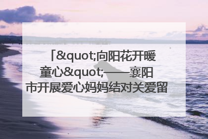 "向阳花开暖童心"——襄阳市开展爱心妈妈结对关爱留守困境儿童庆"六一"活动