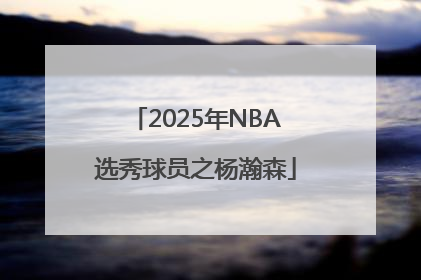 2025年NBA选秀球员之杨瀚森