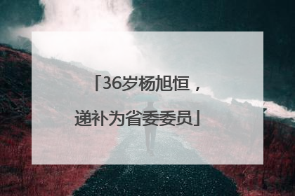 36岁杨旭恒，递补为省委委员
