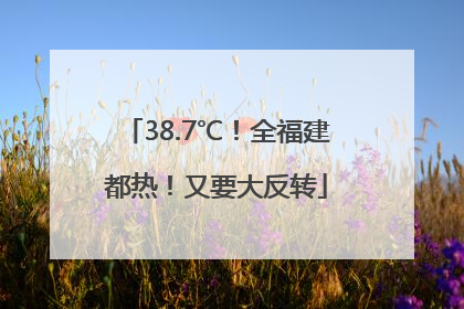 38.7℃！全福建都热！又要大反转