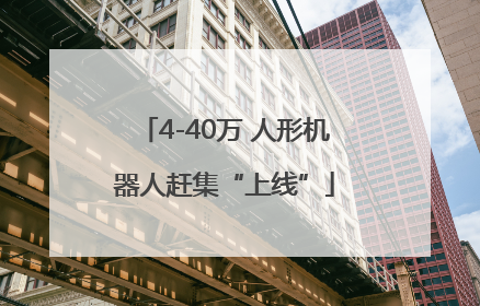 4-40万 人形机器人赶集“上线”