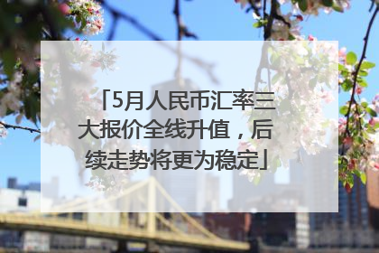 5月人民币汇率三大报价全线升值，后续走势将更为稳定